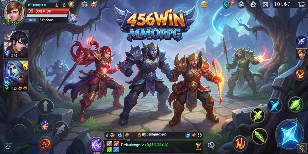 Tampilan gameplay 456WIN yang menampilkan pertempuran seru di dunia MMORPG.