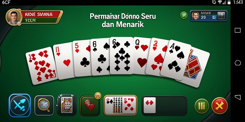 Screenshot gameplay 6CF dengan pemain yang bersaing di papan Domino.