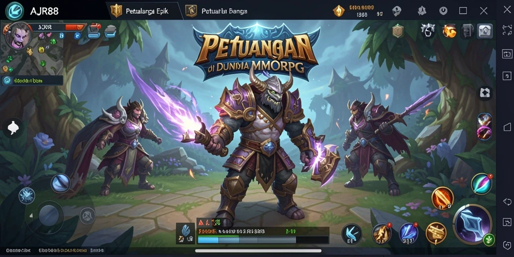 Tampilan seru dari gameplay AJR88 yang menampilkan karakter dalam pertempuran.