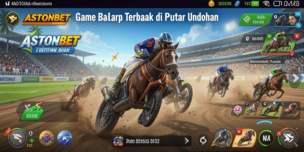 Screenshot gameplay ASTONBET yang menampilkan balapan seru dan menegangkan.