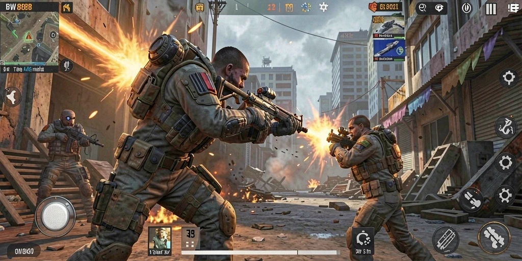 Tangkapan layar demonstrasi gameplay TPS BW888 yang mendebarkan.