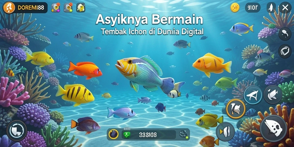 Tampilan gameplay menarik di DOREMI88 dengan ikan beragam untuk ditangkap.