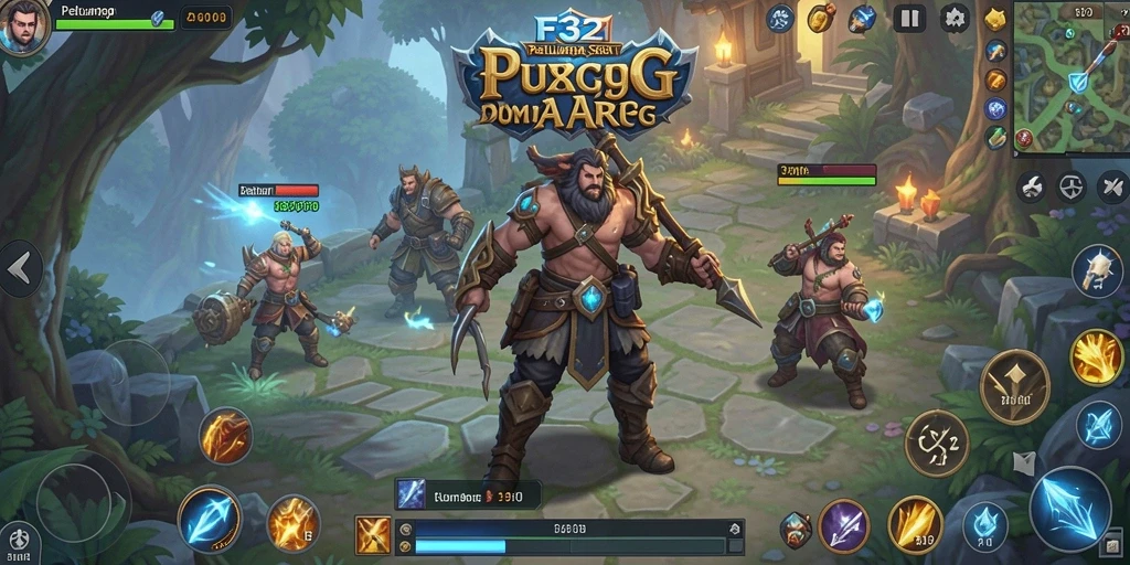 Screenshot F32 menampilkan aksi pertarungan sengit dalam dunia ARPG.