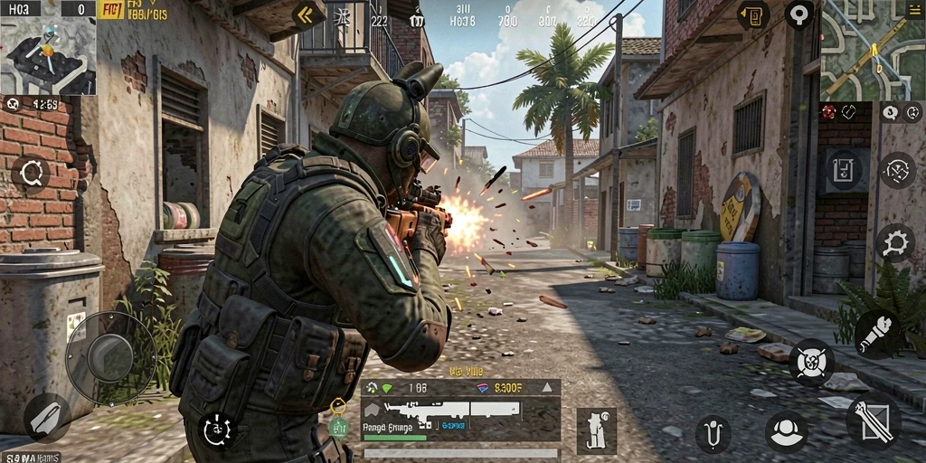 Tangkapan layar H03 menampilkan aksi menegangkan dalam permainan FPS.