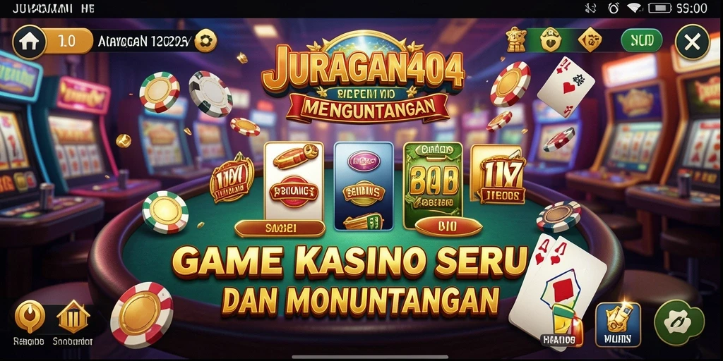 Tampilan gameplay menarik dari JURAGAN404 yang penuh warna.