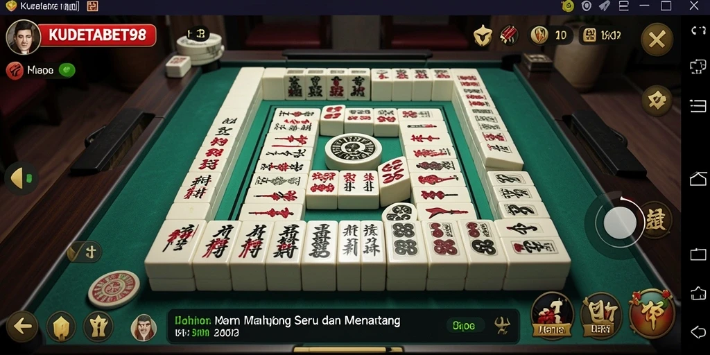 Tampilan gameplay seru di KUDETABET98 dengan ubin Mahjong.