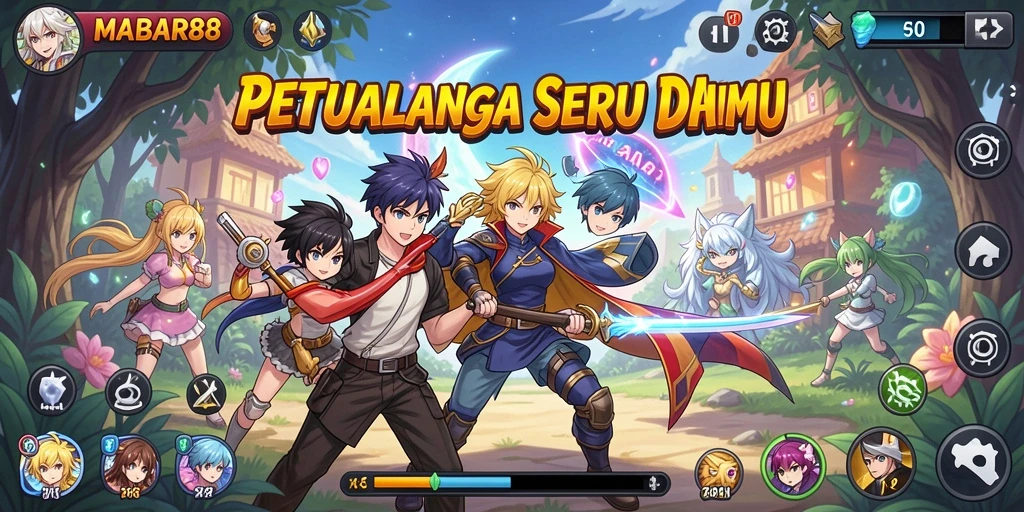 Gameplay MABAR88 dengan karakter anime yang memukau.