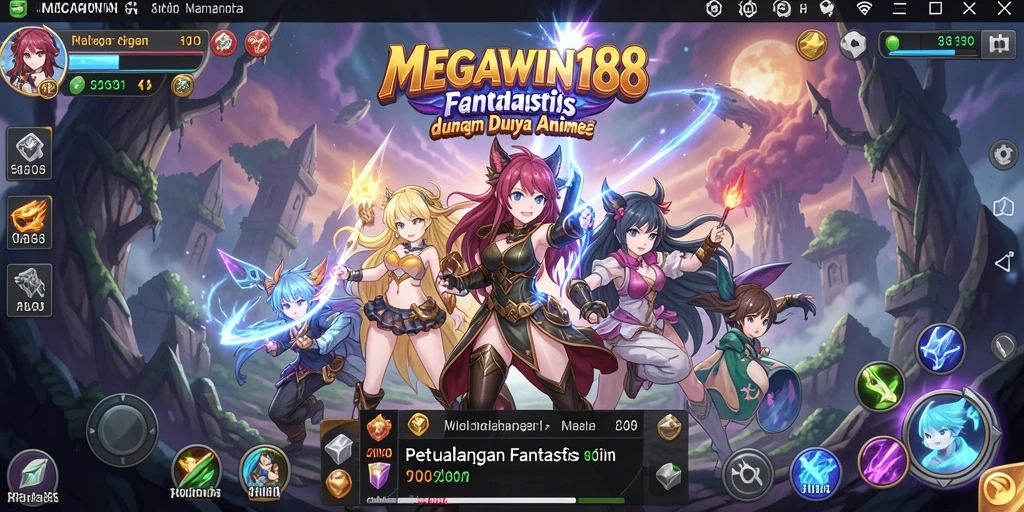 Tangkapan layar MEGAWIN188 menampilkan karakter Anime dalam aksi seru.
