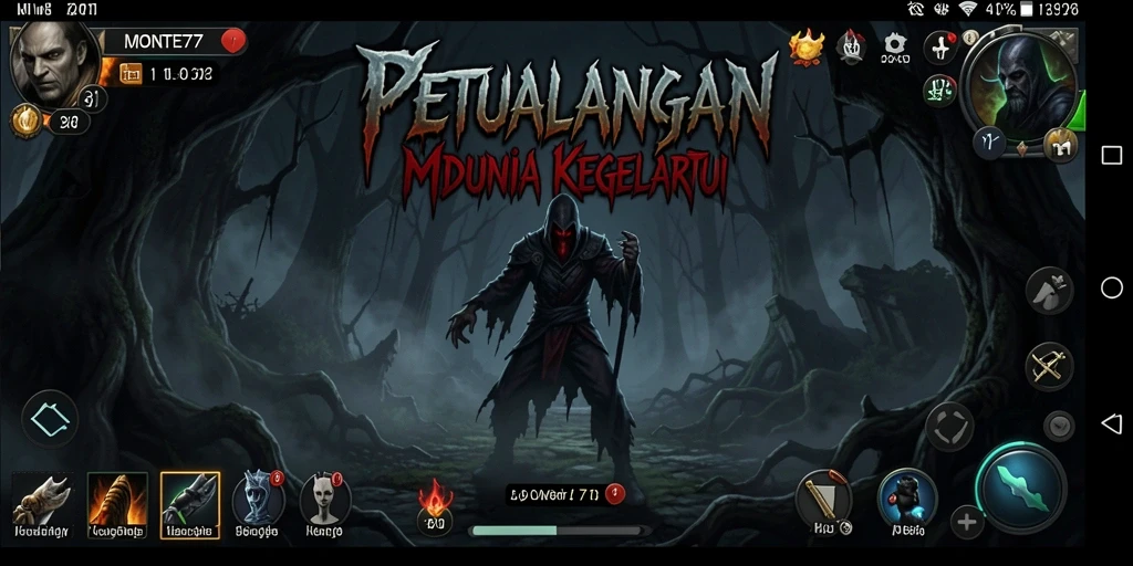 Gameplay menyeramkan MONTE77 dengan makhluk mengerikan.