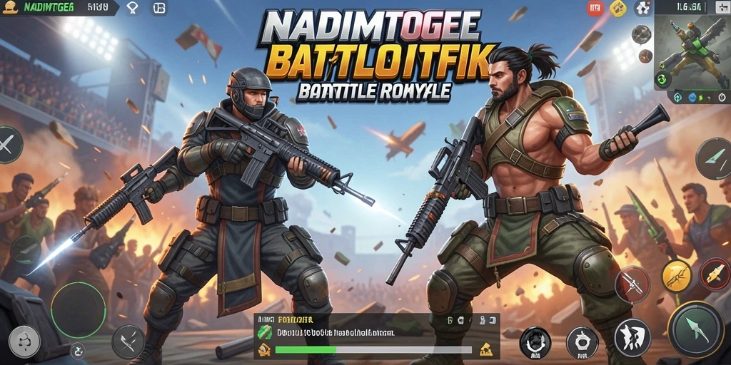 Gameplay seru NADIMTOGEL dalam pertarungan Battle Royale.