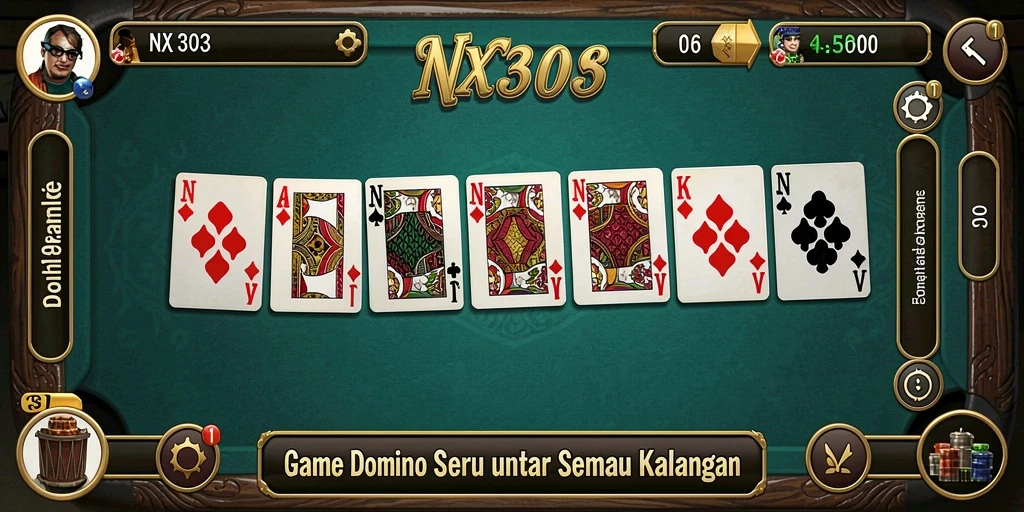 Tampilan gameplay domino yang menarik dan menegangkan.